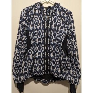 Lululemon RARE Downtime Sprinkler IKAT Hooded Vented Jacket Seawheeze Size‎ 8